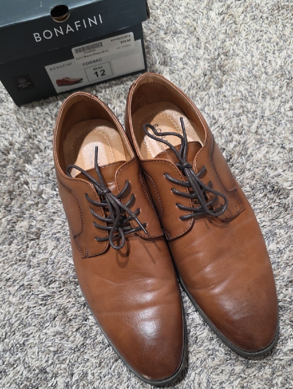 Cognac Men's Dress Shoes - Light Brown
